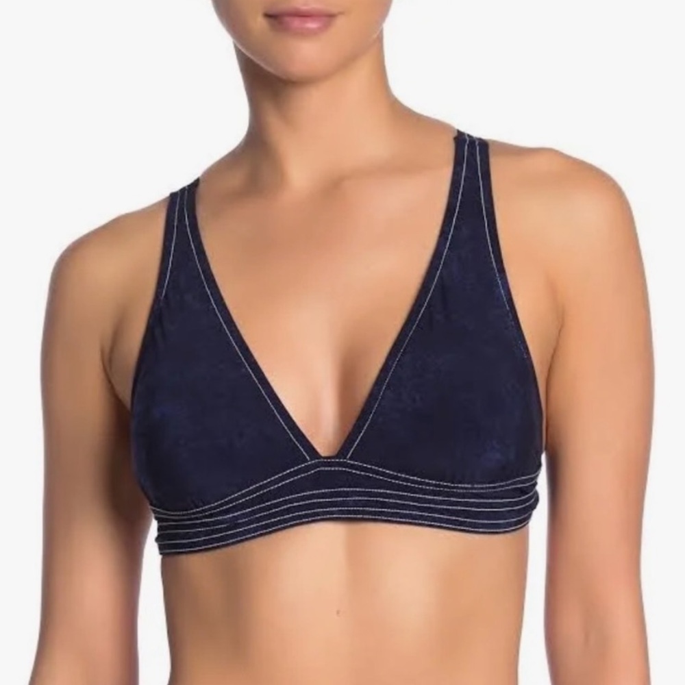 Robin Piccone | Valerie Bikini Top | Women’s Plunge Halter Bikini Top | NWT